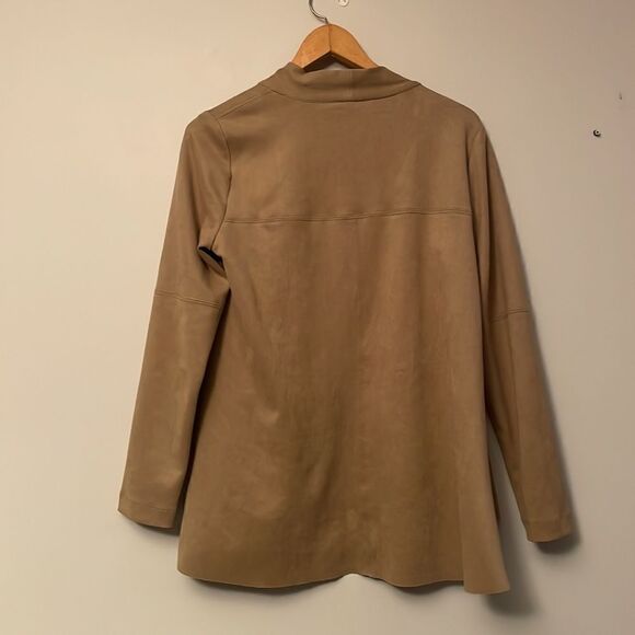Karen Kane Tan Suede Waterfall Open Blazer S - Picture 5 of 12